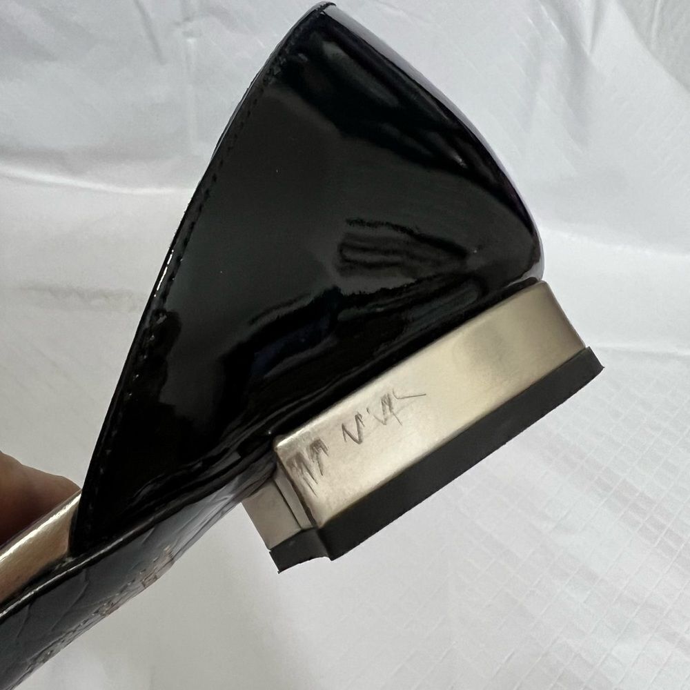 Valentina Rangoni Shimmery Glitter Black Pointed Toe Flats D’Orsay Size 8.5 - Picture 12 of 15